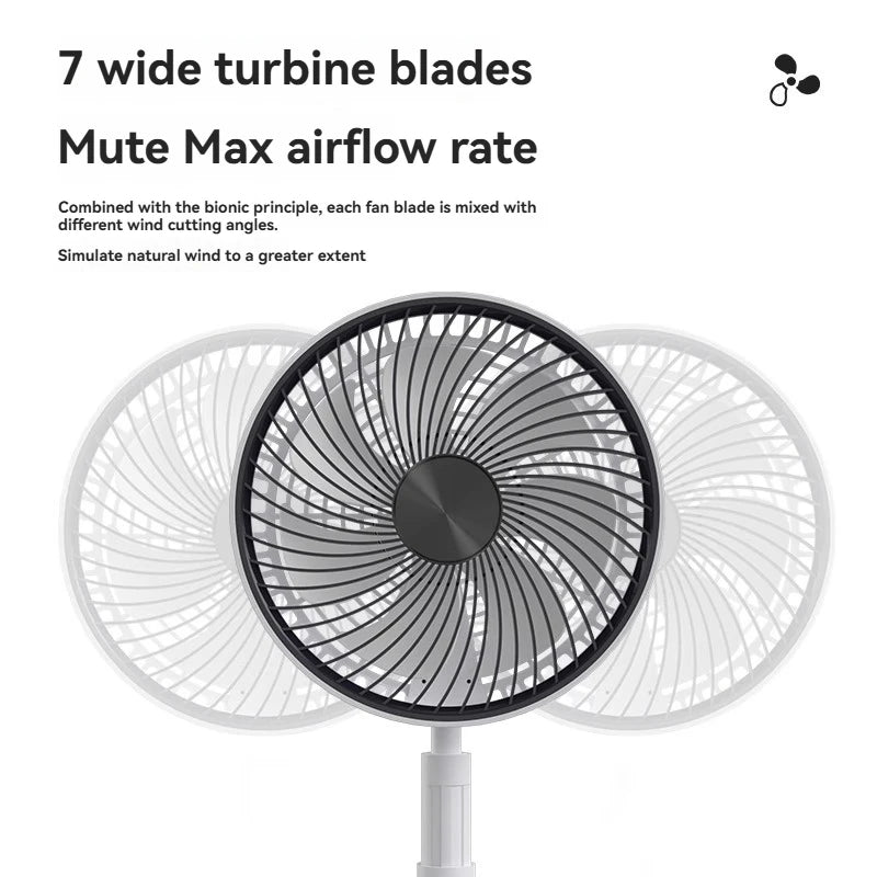 New Telescopic Fan Is Easy To Store Outdoor Shaking Head and Remote Control Fan Charging Table and Ground Dual-purpose Static.