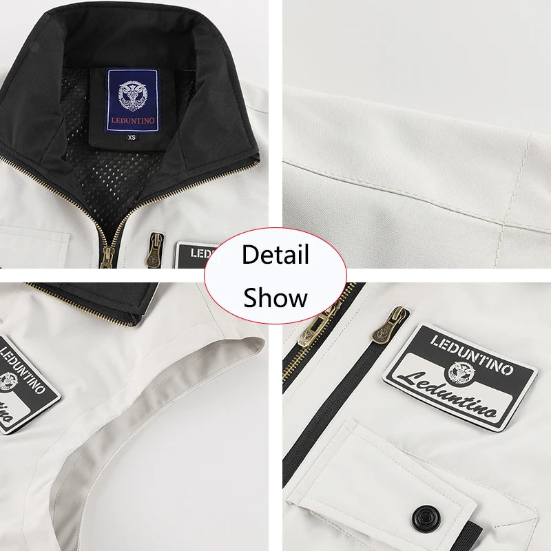 2026 New Summer Men Sleeveless Outdoor Cargo Leisure Lapel Vest Men Pocket Solid Color Fishing Camping Thin Vest Male Waistcoat