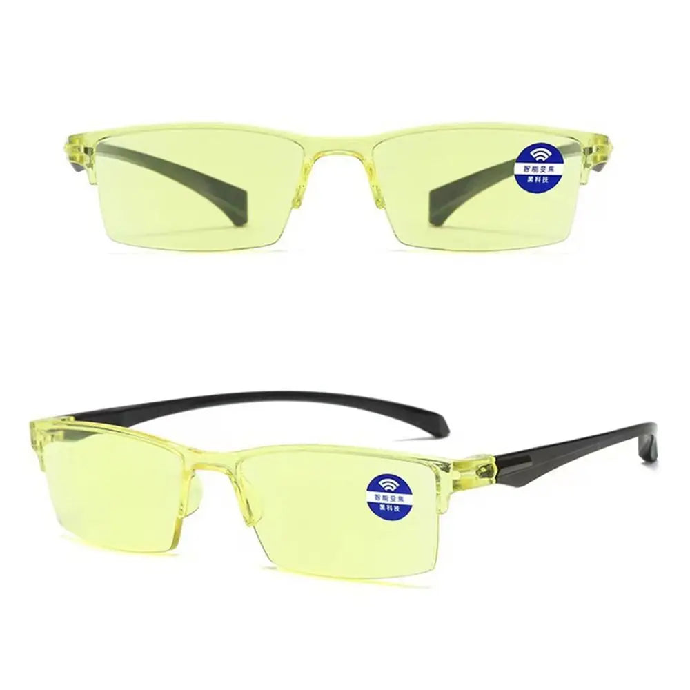 Anti Blue Ray Reading Glasses Smart Automatic Zoom Hyperopia Eyeglasses Autofocus Power Half-Rim Near Far Computer Eyewear