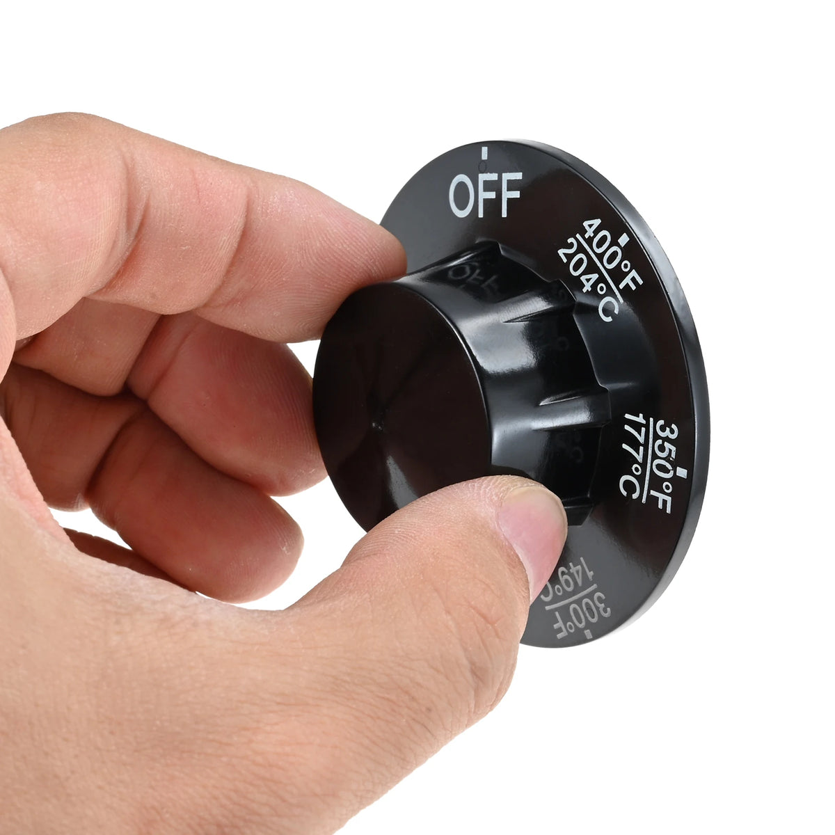 2 Sets Control Valve Beige Pilot Dial Knob and 200-400°F Thermostat Knob for Fryers, Range, Braising