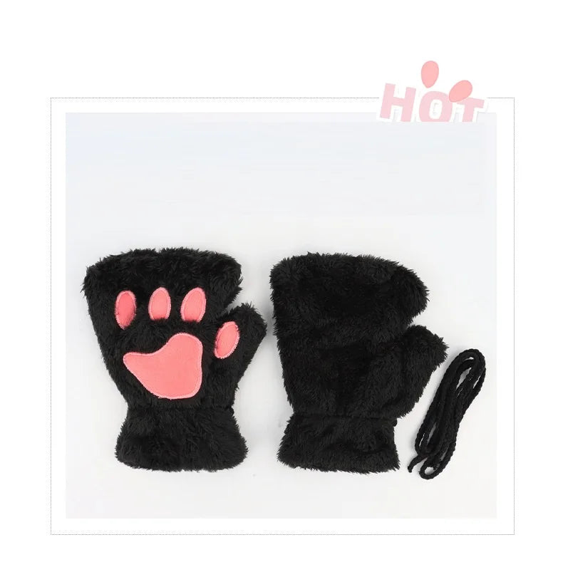 Halloween Cats Costume Set for Girl Cosplay, Halloween Cats Costume Accessories with Headband, Tail, Gloves 3Pcs