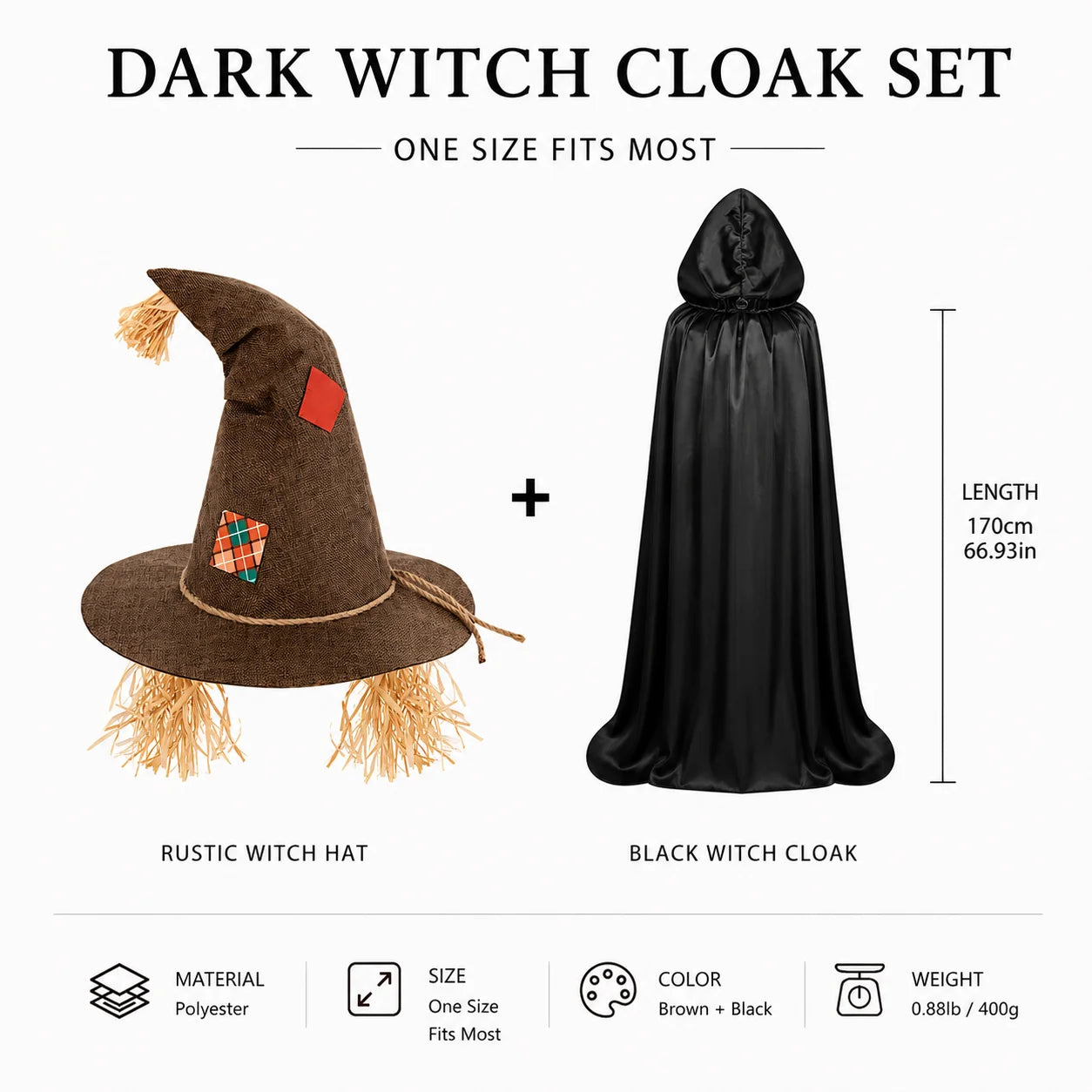 Halloween Witch Hat for Women, Pumpkin Patch Costume Accessory for Fall Festival
