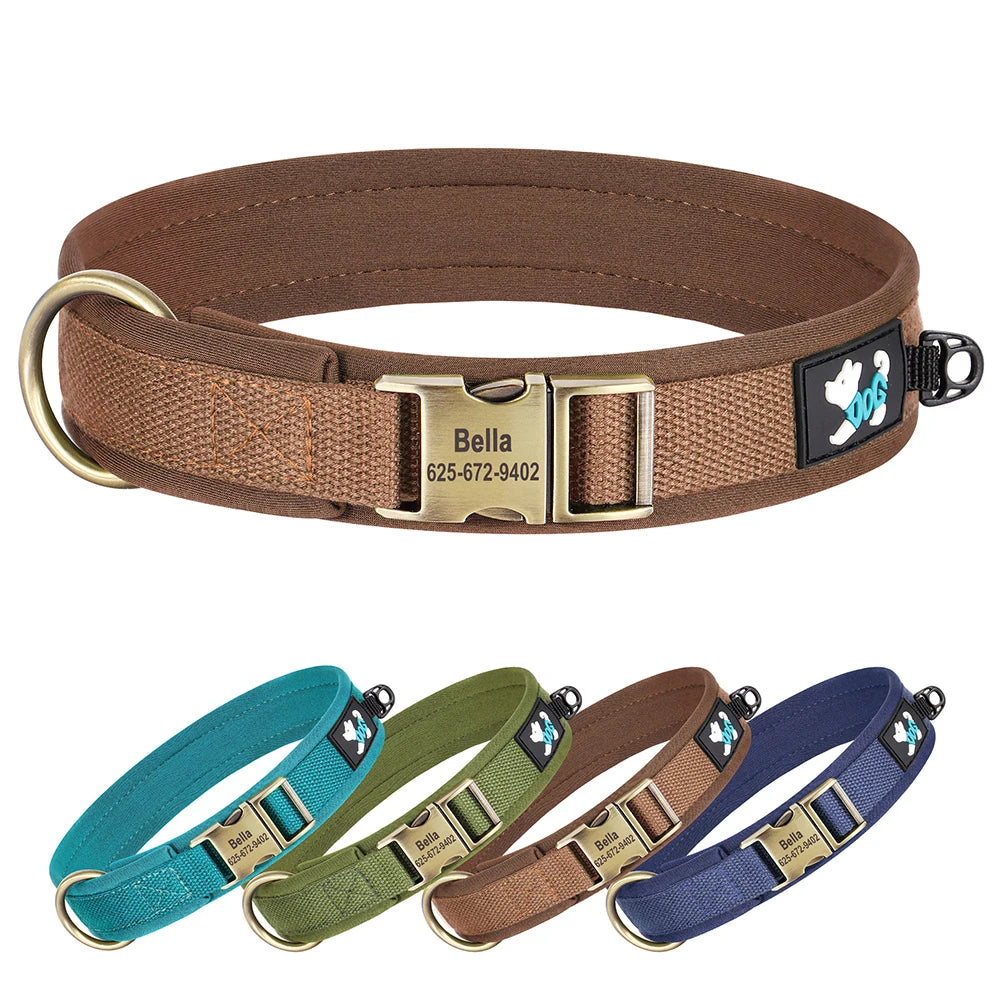 Personalized Nylon Dog Collar Adjustable Dog Collars Customized Pet ID Collar for Small Medium Large Dogs Free Engraving