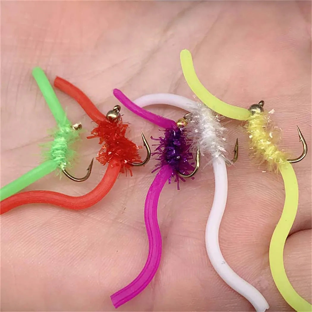 24-100Pcs Dry/Wet Flies Handmade Fly Fishing Artificial Fly Baits Lures Fly Assortment Trout Bass Fishing, with Flies Box
