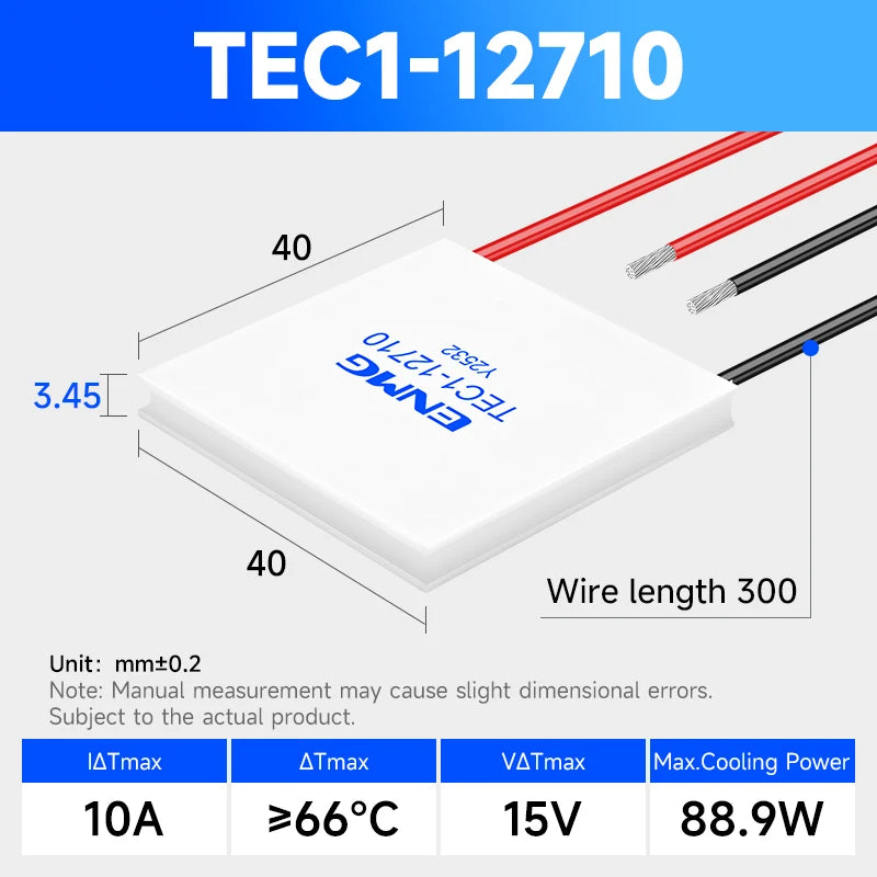 ENMG TEC1-12706 / TEC1-24106 Thermoelectric Cooling Module-12V/24V Peltier Cooler for DIY&Industrial Applications Peltier Effect