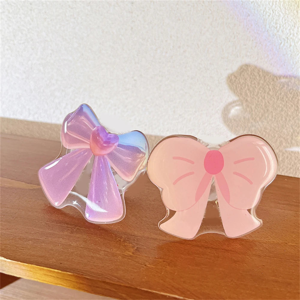 Cute Butterfly Phone Grip Tok Griptok  Holder Ring For iPhone 16 Universal Accessories Lovely Bowknot Phone Stand Bracket Socket