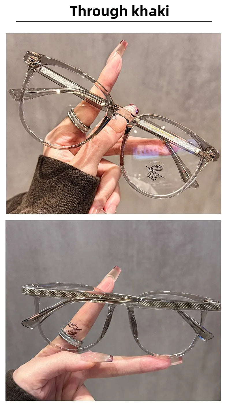 EYORA Minimalist Square Round Reading Glasses for Women Photochromic Anti Blue Light Intelligent Progressive Multifocal Lenses