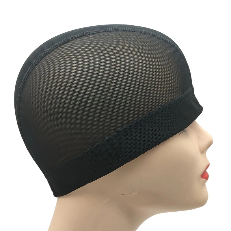 1PC Black Stretchable Breathable Mesh Dome Wig Cap Spandex Base for Wig Making