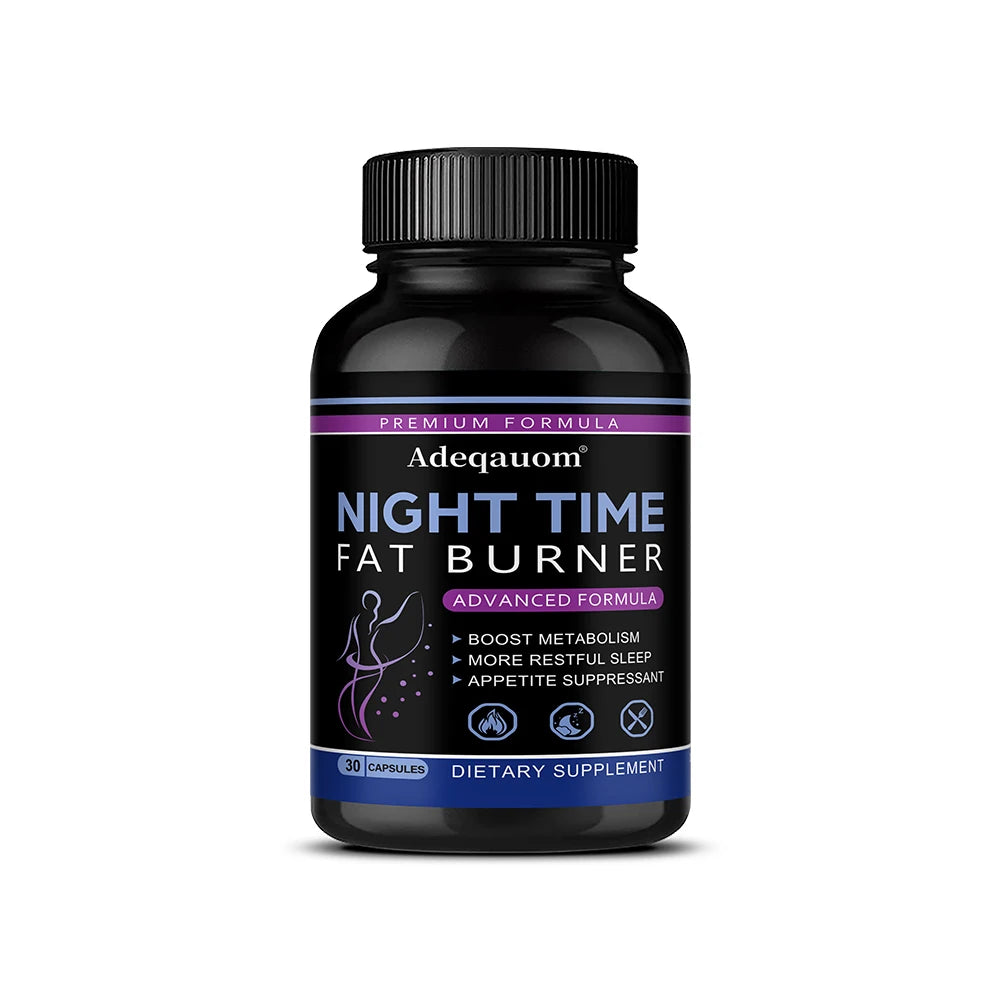 Nighttime Fat Burner Support Capsules, Supports Gentle Metabolism, Digestive Wellness & Restful Sleep, Natural Supplement