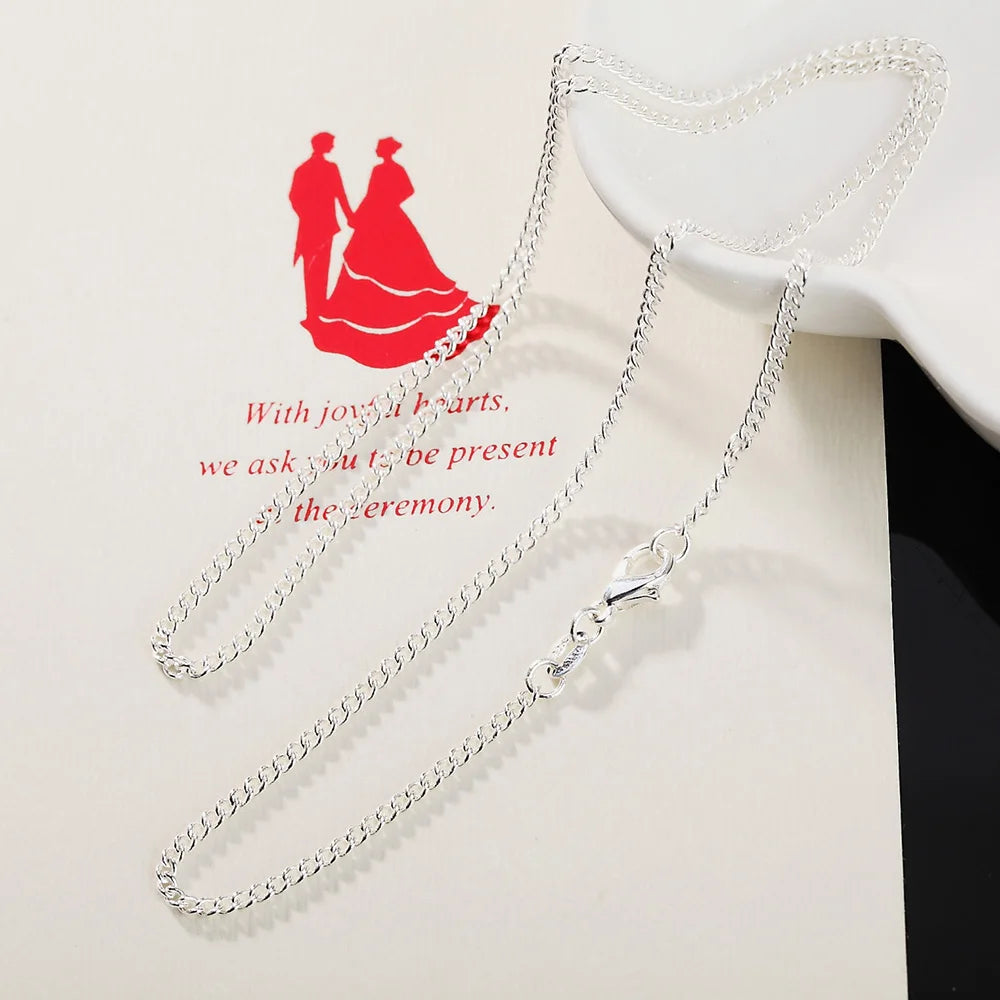 925 Sterling Silver classic 2MM chain Necklace for Women Men 16-30 Inches high quality fashion party wedding Jewelrys gifts