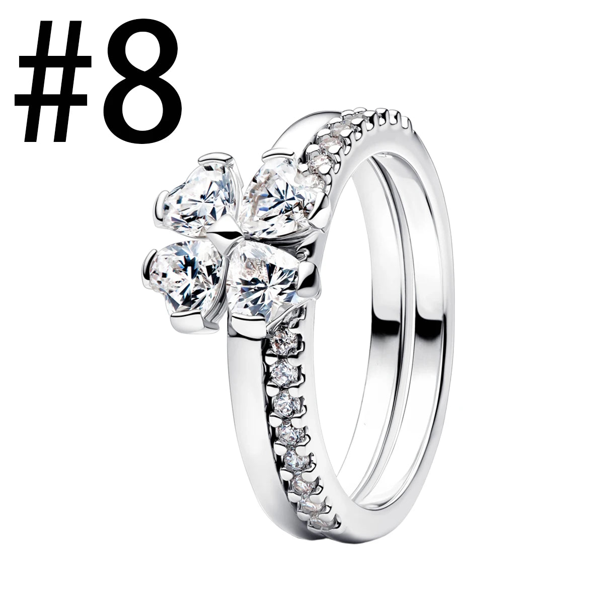New 925 Sterling Silver Four Leaf Clover Flower Ear Stud Ring Pendant Bead fit DIY Women's Bracelets Necklaces Jewelry Gifts