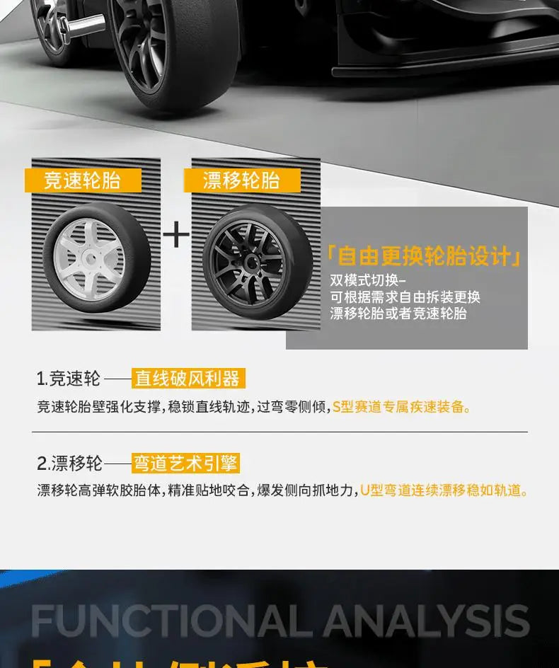 Hongxing 1 24 RC 4WD High Speed Drift Car Full Scale Gyroscope With Lithium Battery 2 Sets Of Wheels Independent Shock Absorber