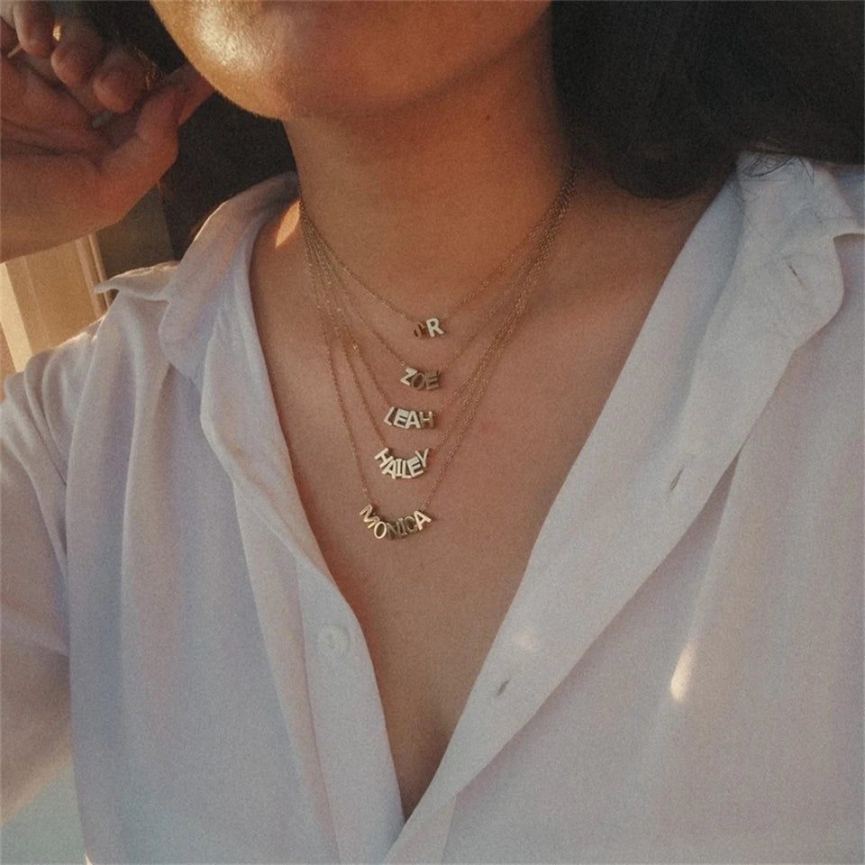 EManco 10PCS Minimalist Style Stainless Steel 26-Letter Pendant for Custom Name Jewelry Commute Social Casual Fashion Accessory