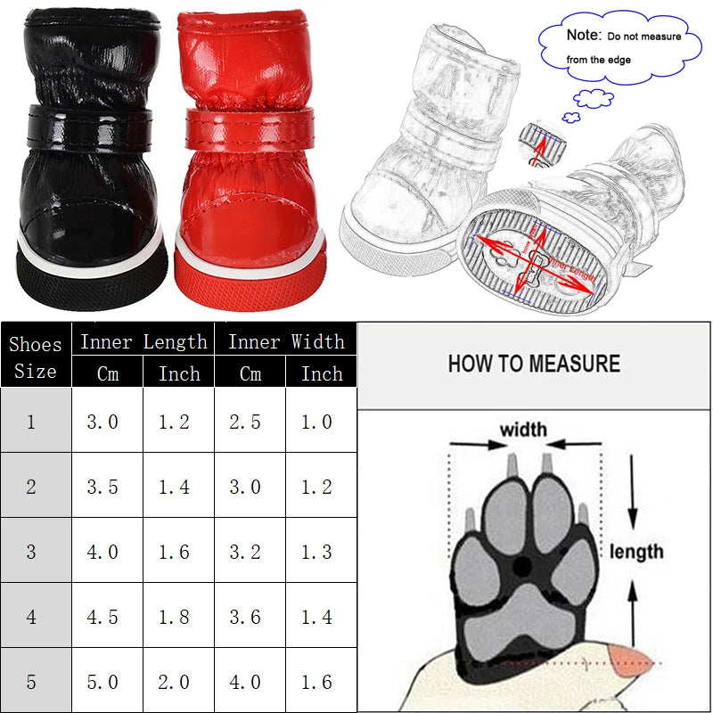 Winter Warm Dog Shoes For Small Dogs Cats Outdoor Non-slip Waterproof Snow Boots Puppy Chihuahua Yorkies Pug Footwear Pet Shoes