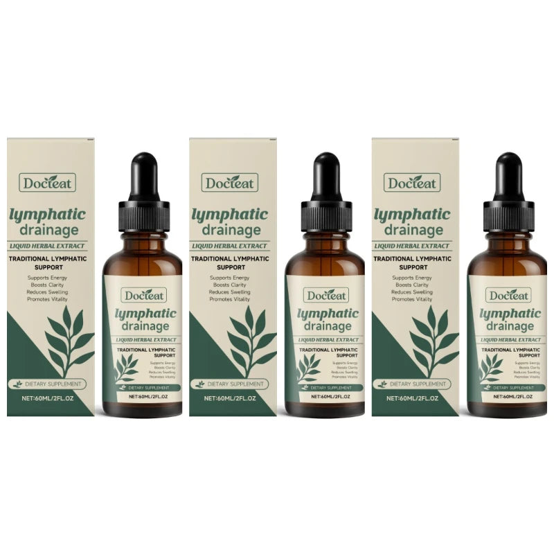 Docteat Lymphatic Drainage Herbal Drops Cleavers Prickly Ash Daily Lymphatic Support for Men Women 60ml 60 Servings
