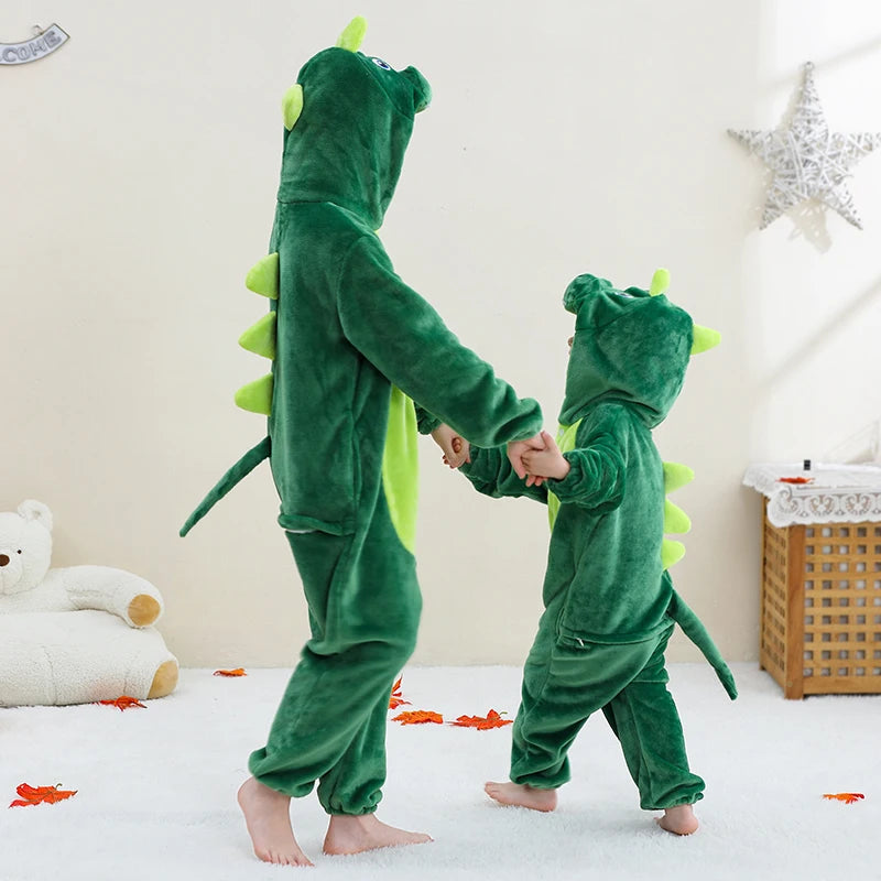 MICHLEY Christmas Capybara Flannel Blanket Sleepers Onesie Hooded Children Costume Clothes Jumpsuit Sleepwear For Boys Girls