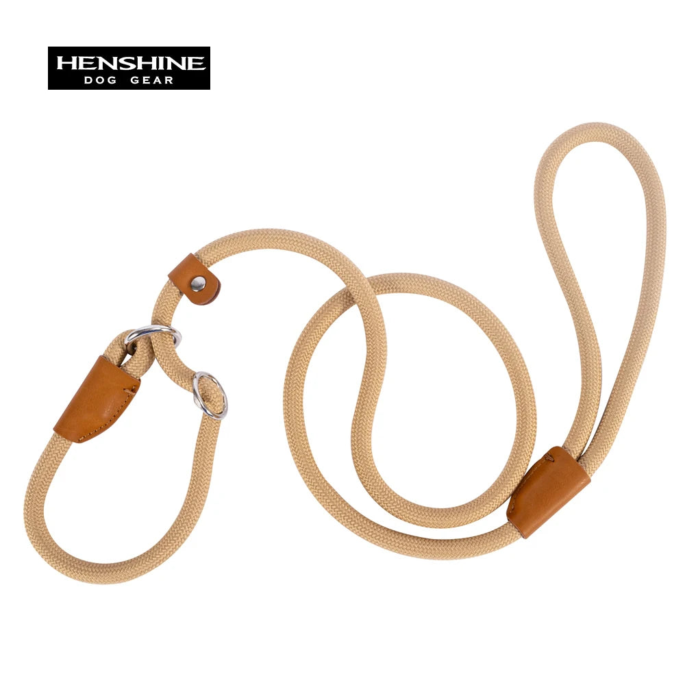 Convenient Durable Nylon Slip Rope Best Dog Leash Collar Adjustable Slide Fastener Loop Medium to Large Scale Leash for Dog Pet