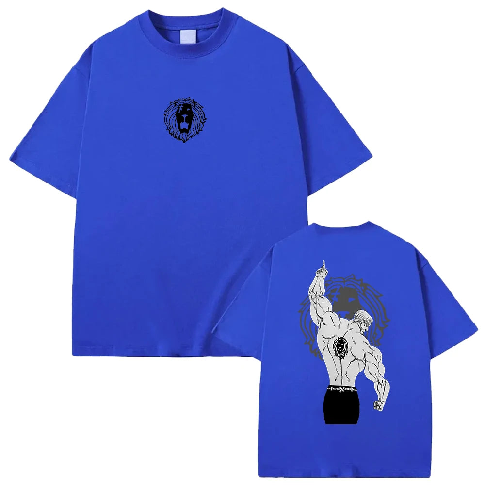 Anime The Seven Deadly Sins Escanor Graphic T Shirt Men Women Cotton Tshirts Manga Oversized Tee Harajuku Male Casual T-shirt