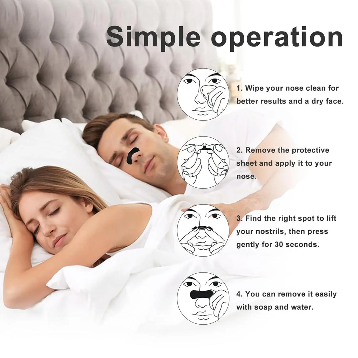 Anti Snoring Nose Strips for Breathing Correction Physical Expansion Breathable 2026 Patch Better Sleep Anti-Snoring Nasal Stri