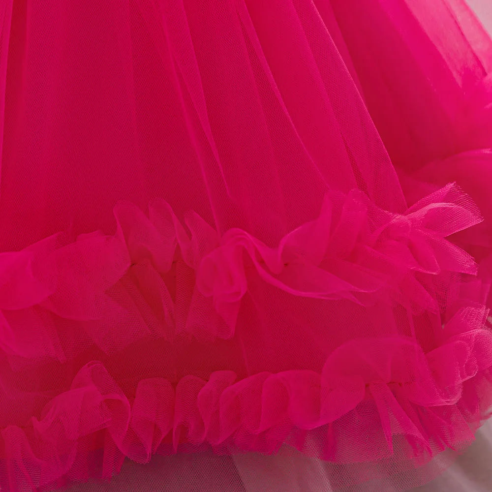 Toddler Sequin Baby Girl Party Dresses Bow Princess Dresses for Girl 1st Birthday Baptism Baby Dress Tutu Lace Wedding Prom Gown