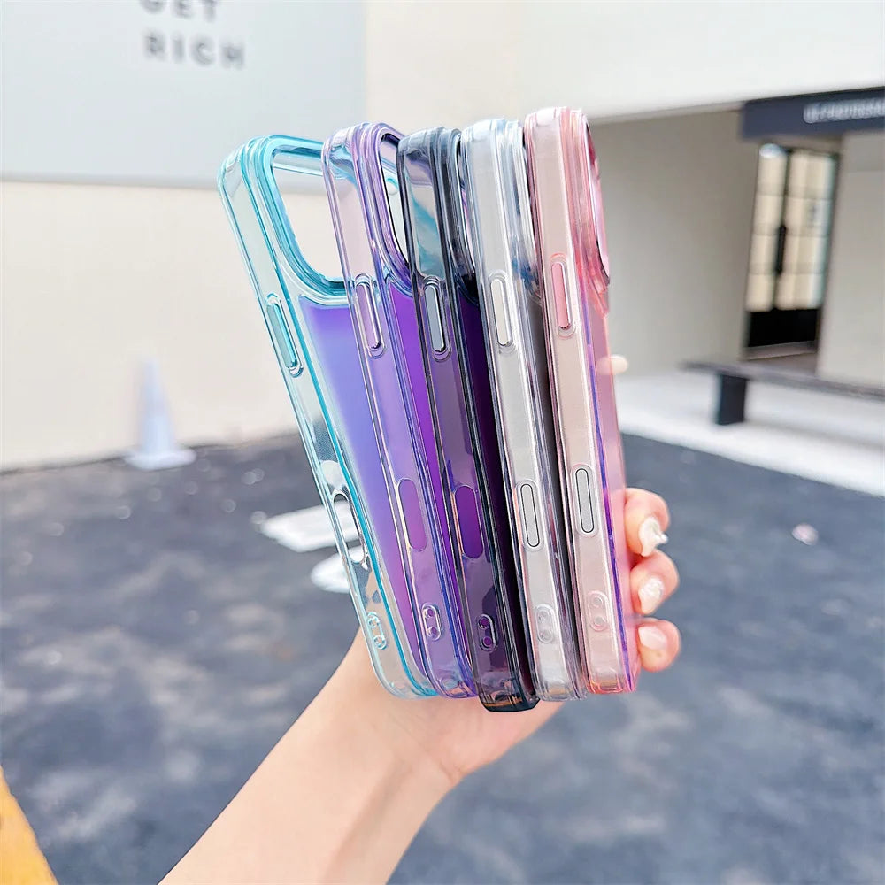 Luxury Color Chameleon Phone Case For iPhone 17 Pro Max Air 16 15 Plus 14 13 12 11  X XS Shockproof Protective Mobile Back Cover