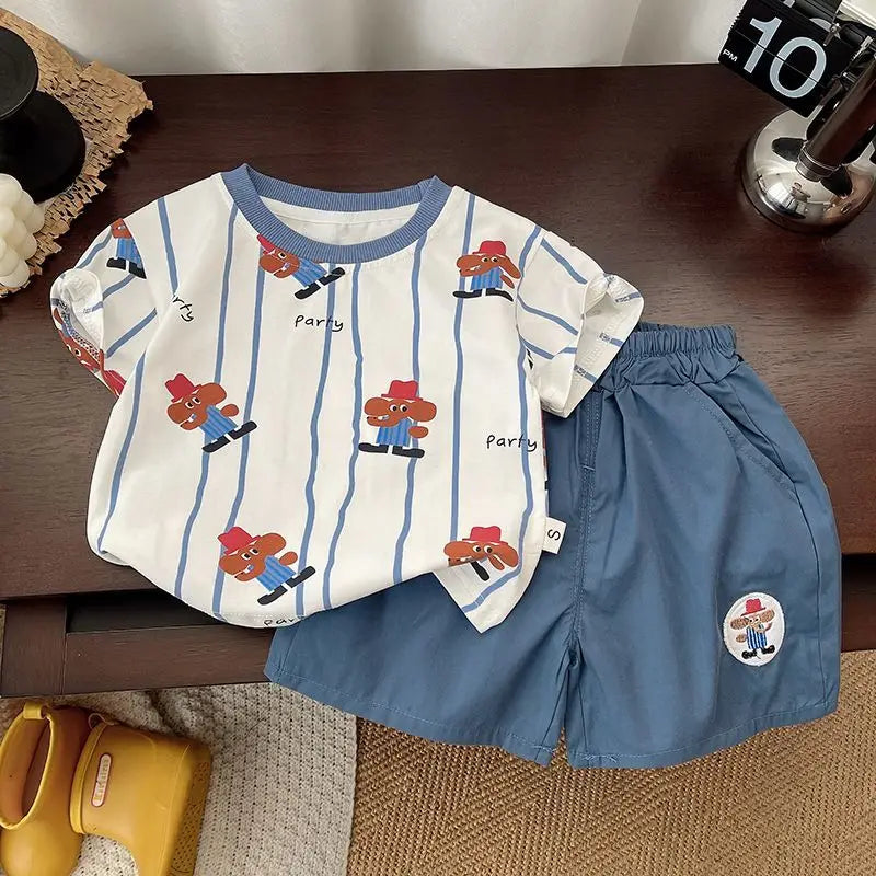 Baby Summer Clothes Boy Sports Sets Kids Loungewear Fashion Outfits Children T-shirts+Shorts 2Pcs Short Sleeves Top Pants Suits