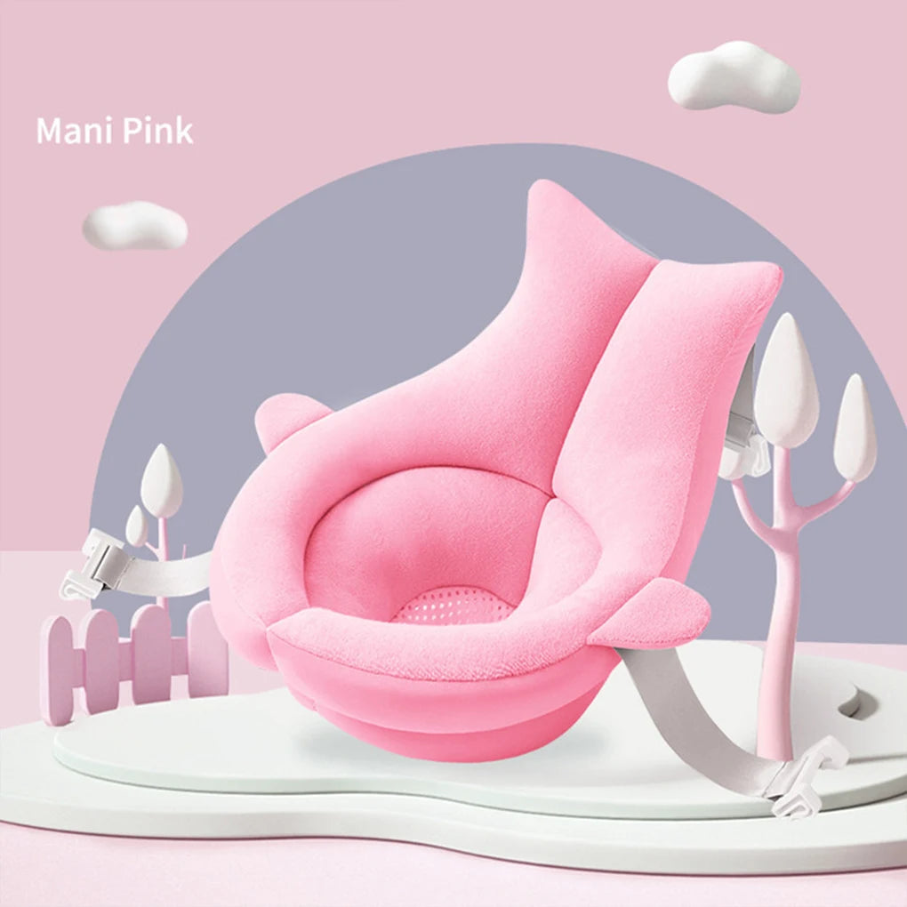 Baby Shower Mat Newborn Bathtub Foldable Shark Shape Baby Shower Net Pocket Portable Bathing Floating BathTub Soft Seat Play Mat