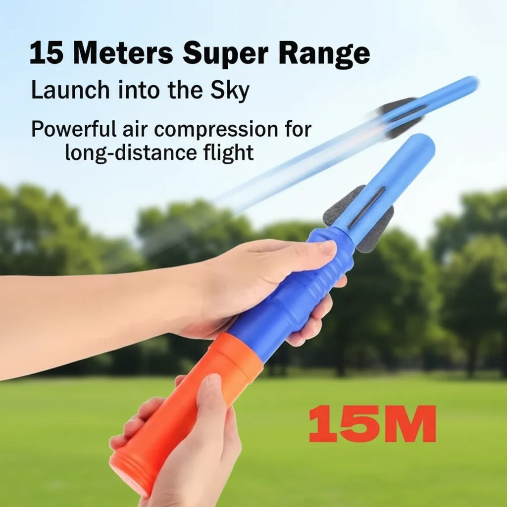 3/7pcs Funny Hand-Propelled Rocket Launcher Toy Set Foam Rocket Children Outdoor Summer Garden Game Birthday Gift Party Discount