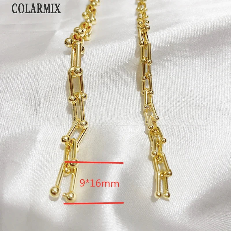 5Meters Hotsell Chunky Chains gold Metallic Fashion Jewelry gift Hip pop Necklace Fashion Jewelry