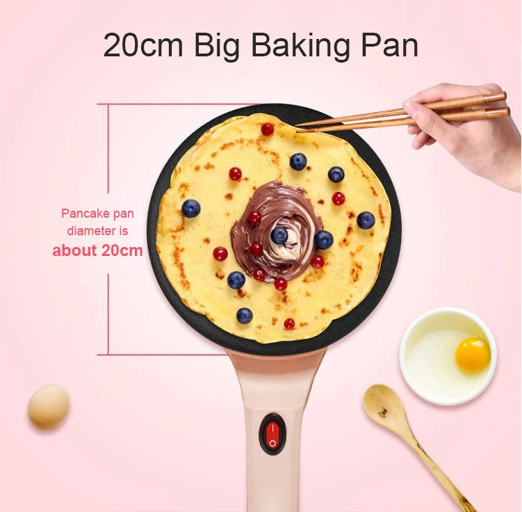110V/220V Electric Crepe Maker Pie Baking Pan Non-stick Pancake Cooking Machine Chinese Spring Roll Pizza Griddle Cooker EU US
