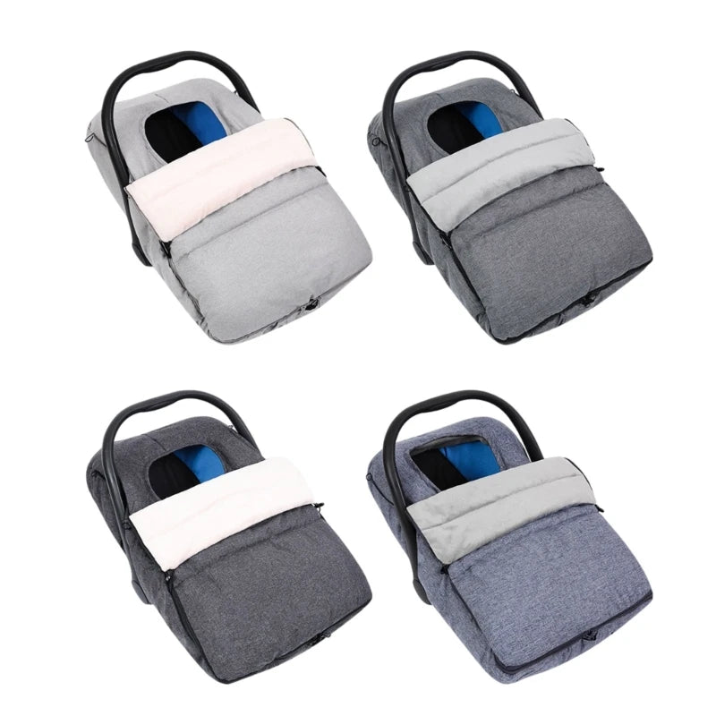 Plush Fleece Baby Car Seats Cover For Winter Warmth Infant Canopy Sleeve Case