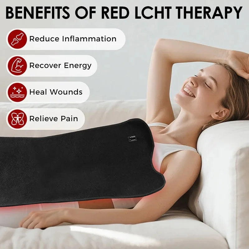 210 LEDs Red Infrared Light Therapy Pad Beauty Devices For Face,Body Back Knee Hands Feet Relief Portable 660nm 850nm Heat Pad