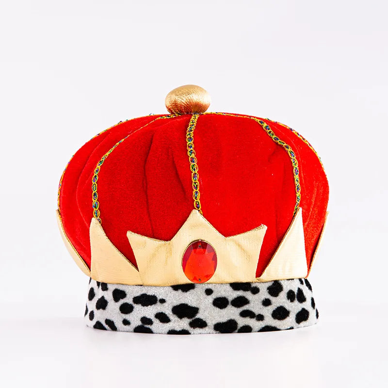 Halloween Costume Props Prince King Christmas Show Crown Hat Pharaoh Hat Mardi Gras Party Velvet Hat Party Decoration