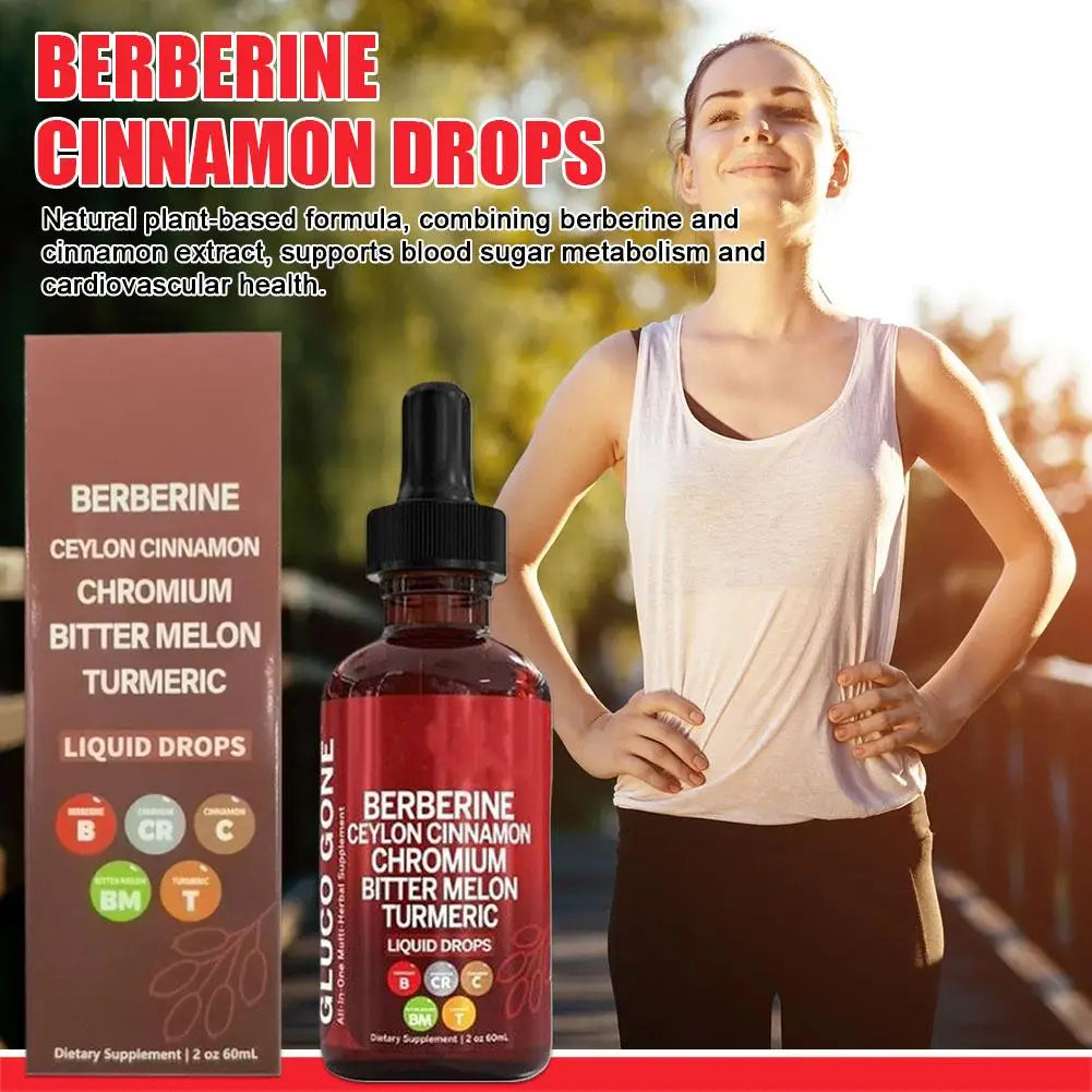 60ml Berberine Cinnamon Drops For Health Immune Support, Gut Health,Metabolism, Antioxidant- Ceylon Cinnamon Flavor
