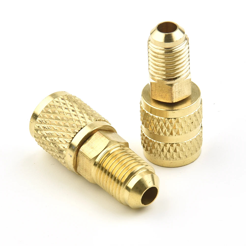 2x Female/Male 5/16" SAE Male/Female 1/4" SAE For R410 R32 R22 Liquid Safety Valve Air Conditioning Refrigerant Repair Fluoride