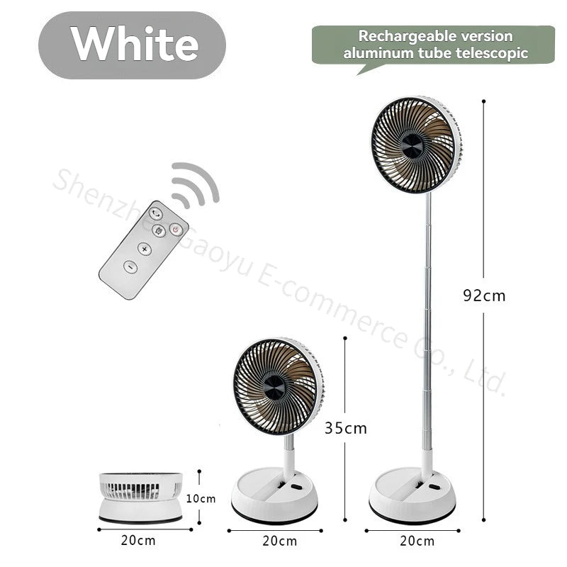 New Telescopic Fan Is Easy To Store Outdoor Shaking Head and Remote Control Fan Charging Table and Ground Dual-purpose Static.