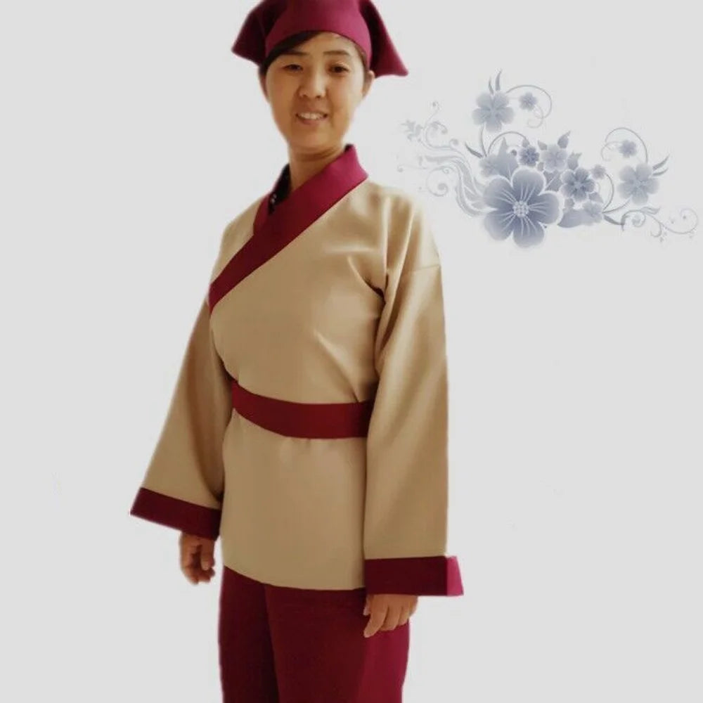 Halloween Ancient Chinese Costume for Men Servant Farmer Hanfu Adultchinese Clothes Male Performance Stage Mens Hanfu Cosplay