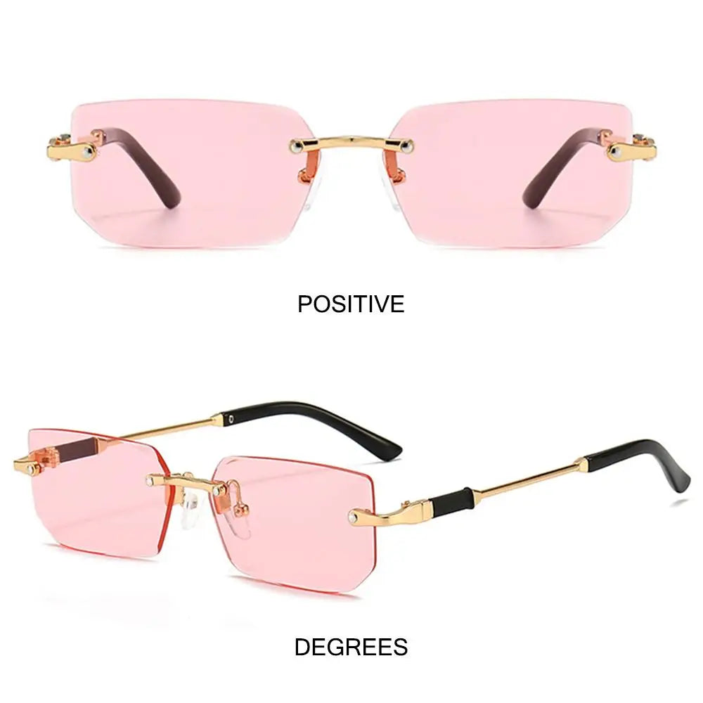 Rimless Sunglasses Rectangle Fashion Popular Women Men Shades Small Square Sun Glasses For Female male Summer Traveling Oculos