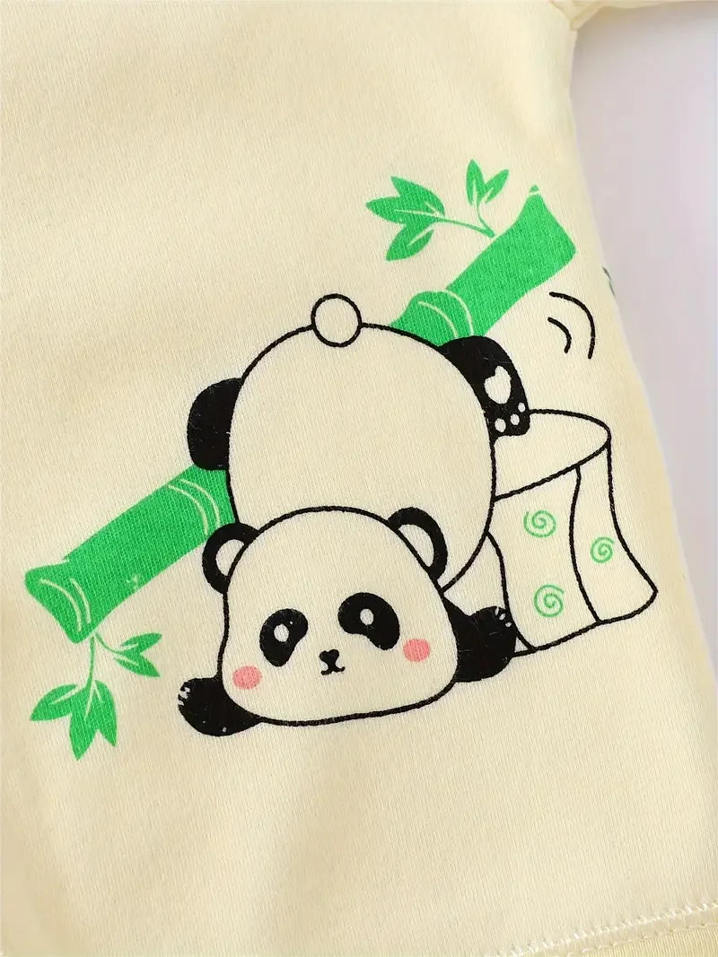 7Piece Sets Spring Autumn Newborn Girls Boy Clothes Cartoon Panda Cute Cotton Soft Tops+Pants+Hat+Bibs Baby Newborn Items BC1228
