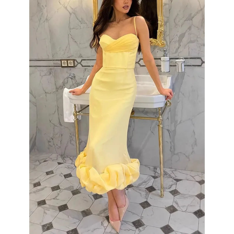 Luxurious Women Folds Party Cocktail Dress Elegant Off Shoulder Celebrity Guest Graduation Evening Floor Length Dress Prom Gown