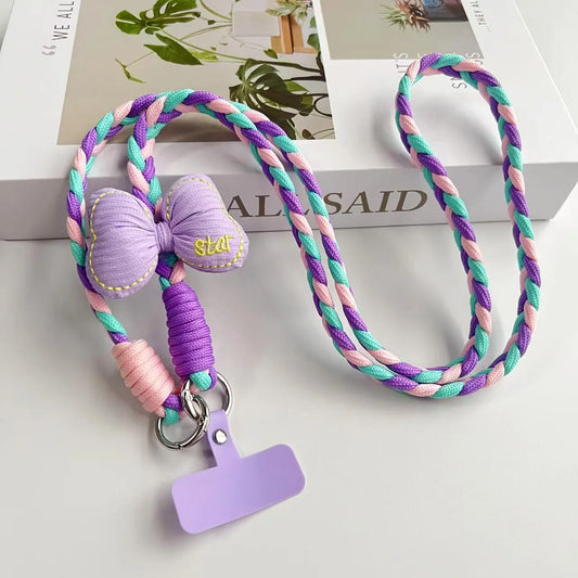 Creative Cartoon Mobile Phone Universal Lanyard Crossbody Long Rope Lanyard Rope Cartoon Decorative Pendant Accessories