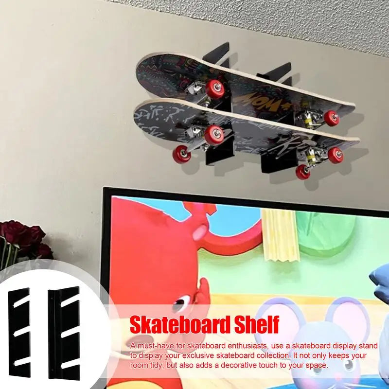Skateboard Organizer Snowboard Storage Rack Wall Mounted Wall Mounted 3-Tiers Acrylic Snowboard Storage Fitness Equipment