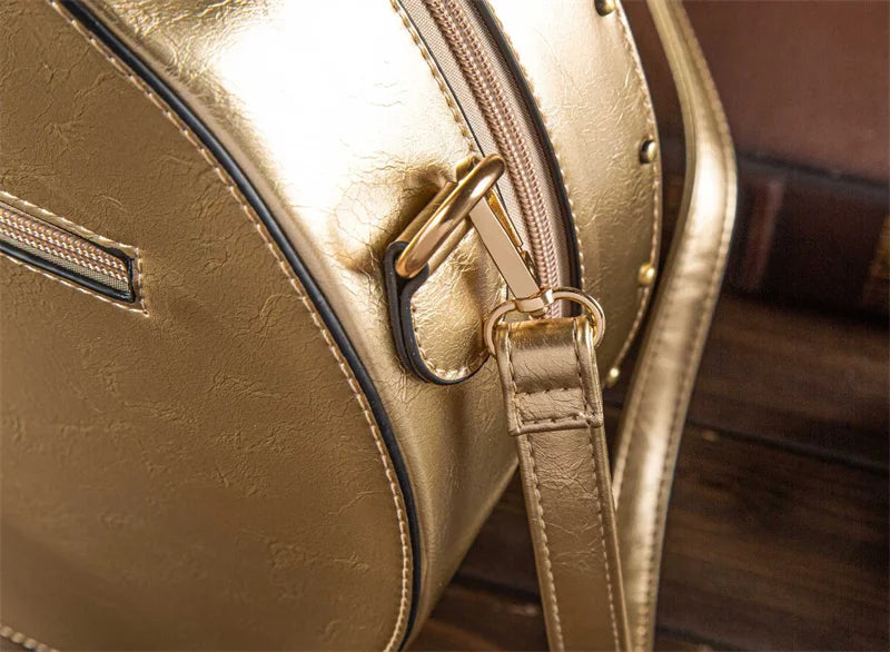 New Trendy Luxury Purses and Handbags for Women Vintage Clock-shaped Bag Round Shoulder Crossbody Tote Bag