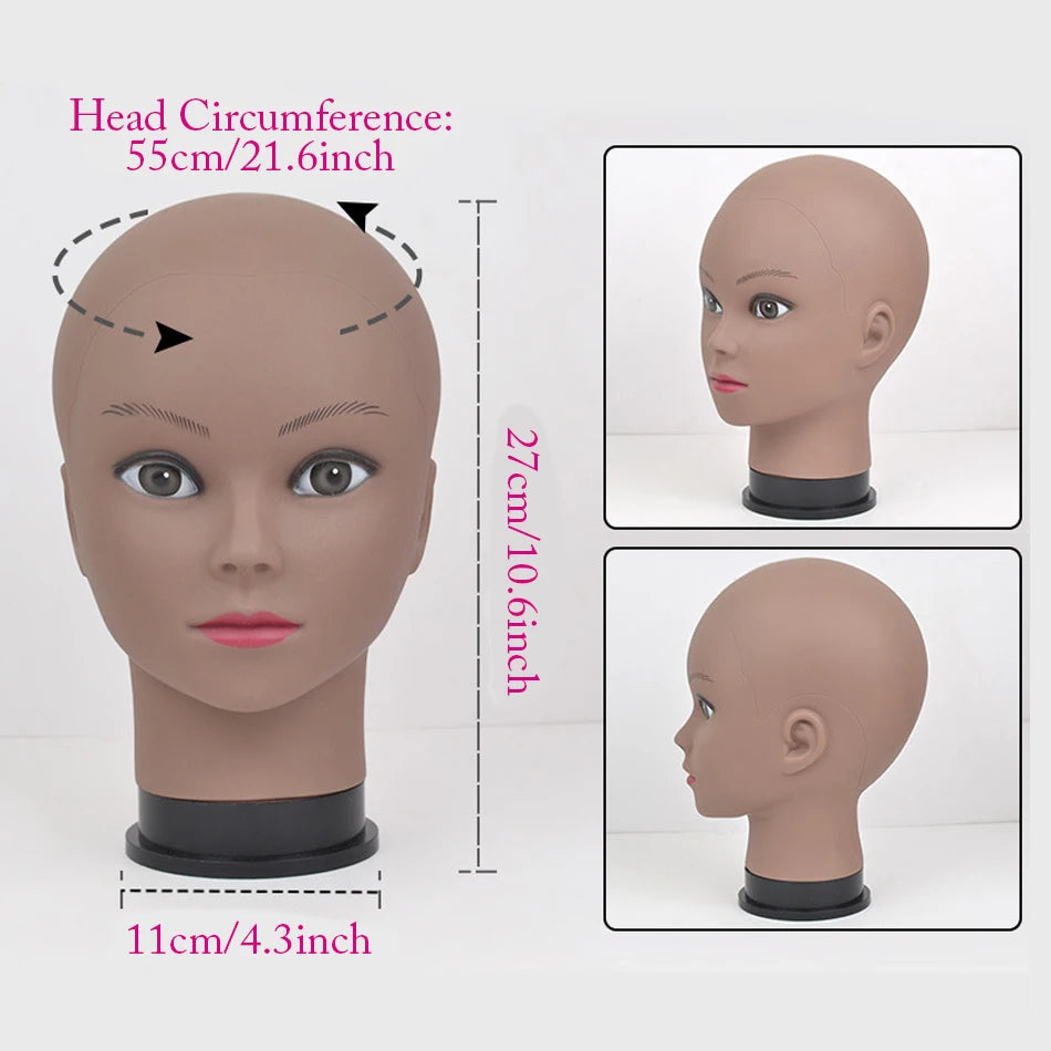 Mannequin Head Wig Stand With Adjustable Wig Tripod Stand Holder For Wigs Making Display With T Pins/Wig Cap Training Practice