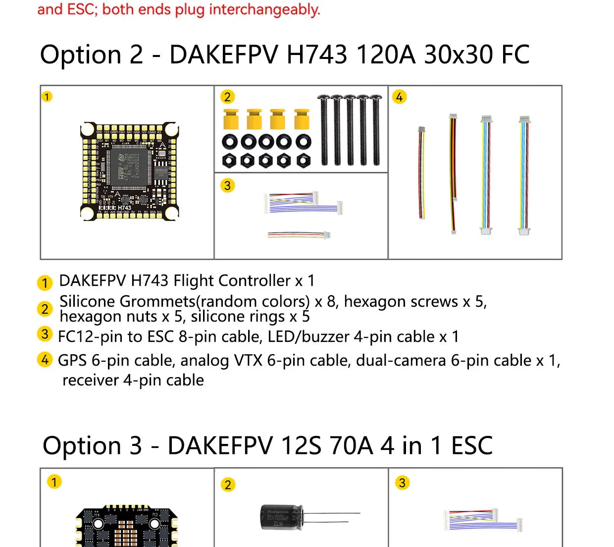 DAKEFPV H743 12S 120A stack ICM42688P H743 flight control FC Flight controller FPV stack for MARK4 13inch FPV Drone frame
