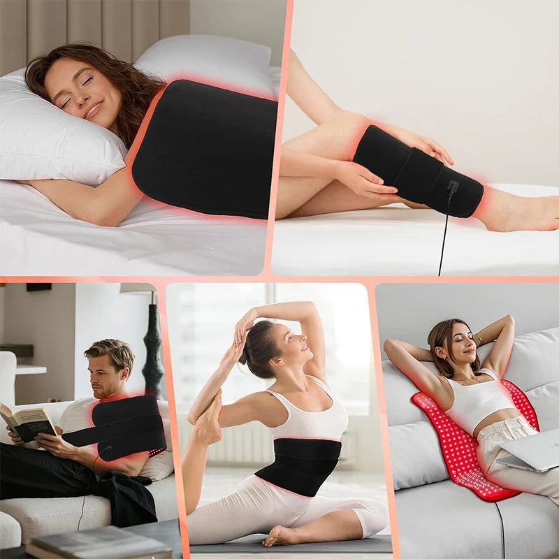 Red Infrared Light Therapy Pad LED Beauty Devices 210pcs LED Bead Red Light Belt for Face and Body Back Knee Hands Feet Relief