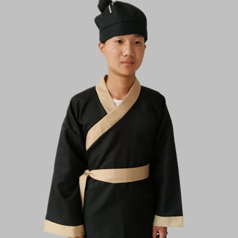 Halloween Ancient Chinese Costume for Men Servant Farmer Hanfu Adultchinese Clothes Male Performance Stage Mens Hanfu Cosplay