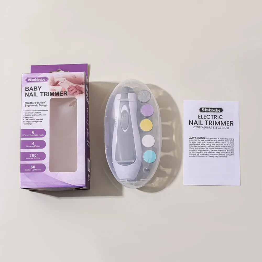 Multifunctional Electric Baby Nail Trimmer with Light Care Nail Baby Nail Clipper Manicure with Storage Box Baby Nail Grinder