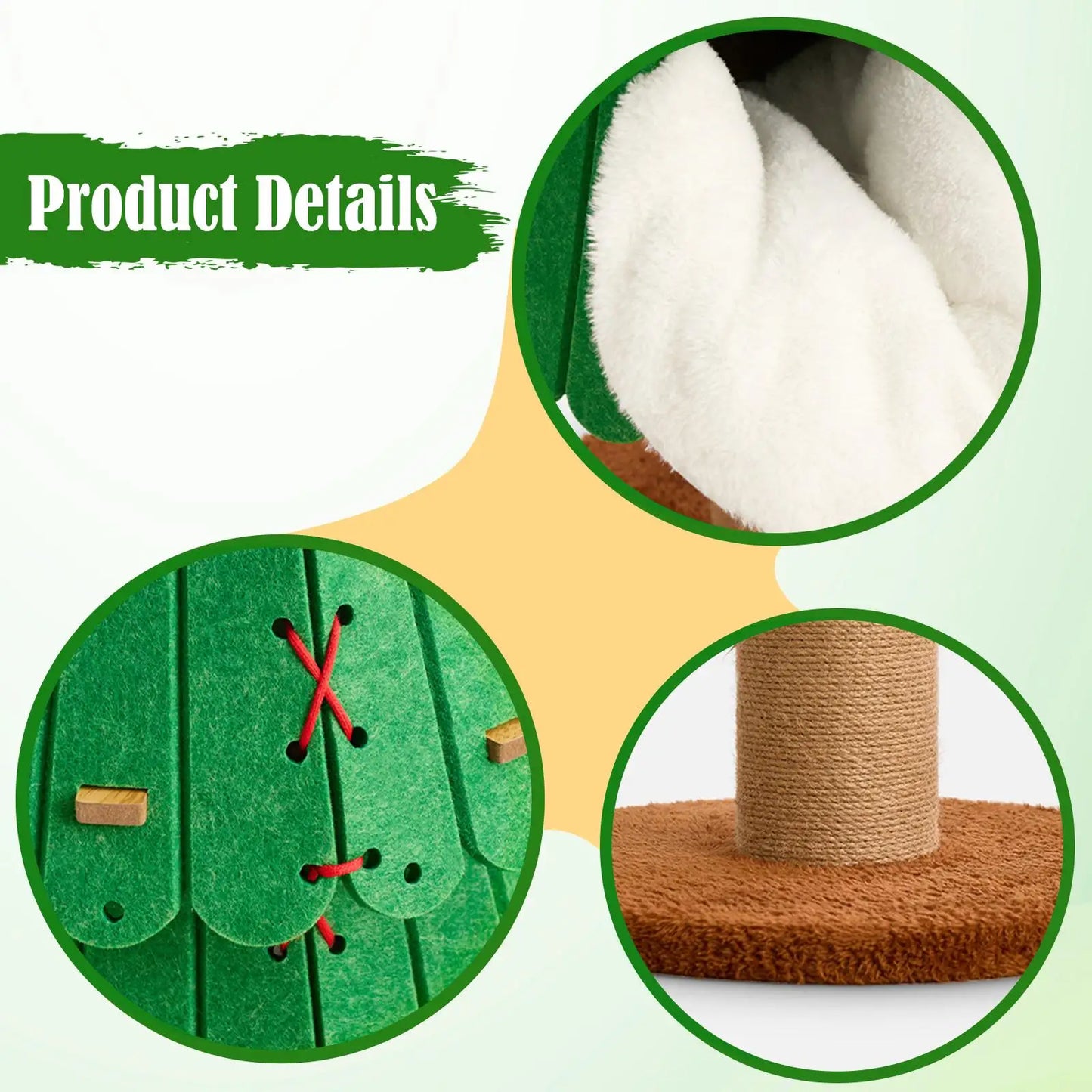 Christmas Cat Tree Tower Cozy Hideaway Grind Claws Stable for Indoor Cats