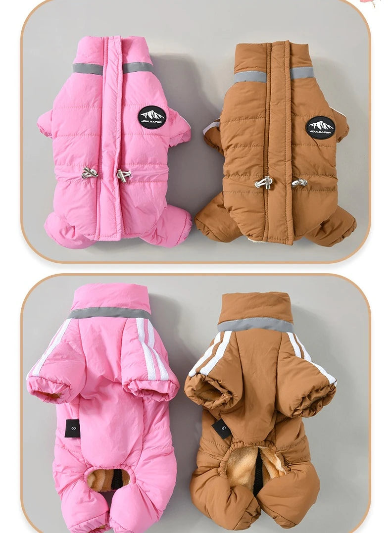 Dog Thick Warm Cotton Clothing Pet Outdoor Winter Small Medium Dog Padding Down Parkas Overalls Warm Puppy High Neck Jacket